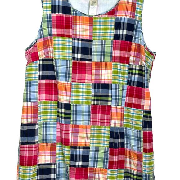 L.L. Bean Plus Size 16 Patchwork Madras Plaid Sleeveless Dress - Picture 3 of 10
